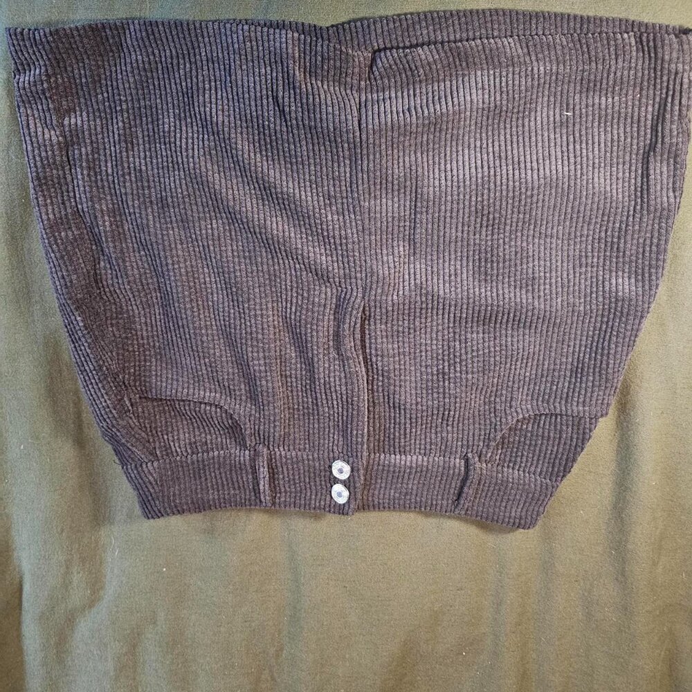 Grey Corduroy Skirt With A